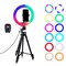 Insten 10'' Selfie Ring Light 53'' Extendable Tripod Stand Phone Holder, RGB Dimmable Lamp, 10 Brightness Level for Makeup Live Stream YouTube Video Tiktok Compatible with iPhone Android Phones
